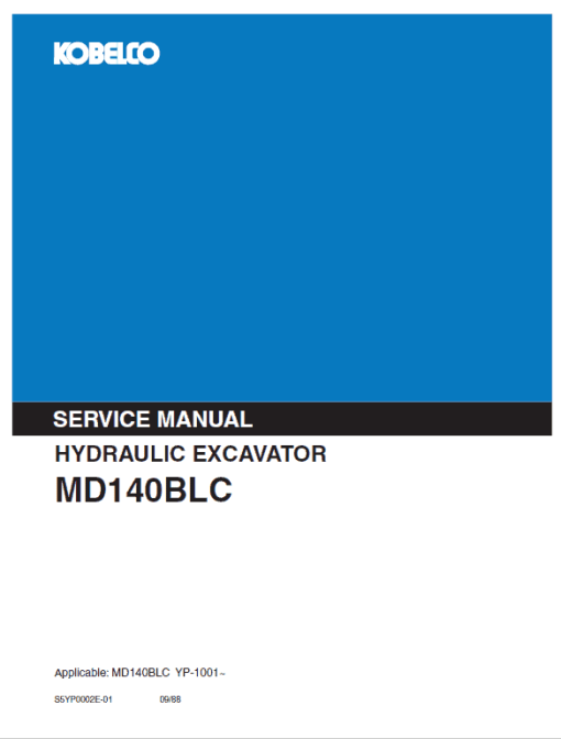 Kobelco MD140BLC Excavator Service Manual