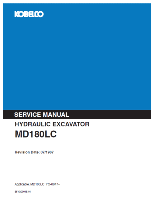 Kobelco MD180LC Excavator Service Manual