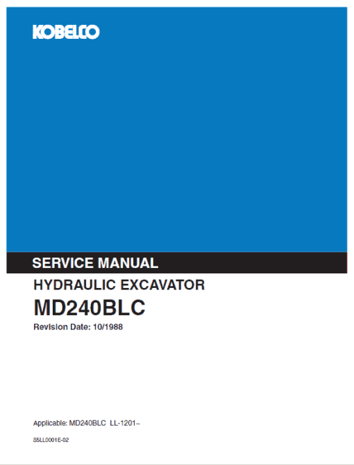 Kobelco MD240BLC Excavator Service Manual