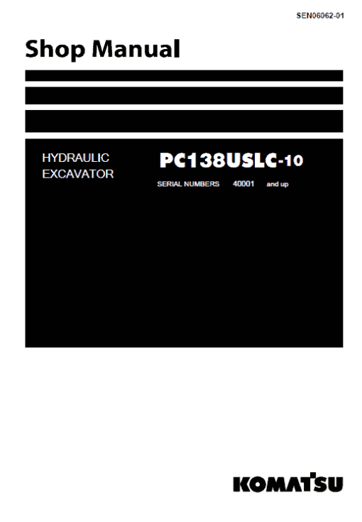 Komatsu PC138USLC-10 Excavator Service Manual