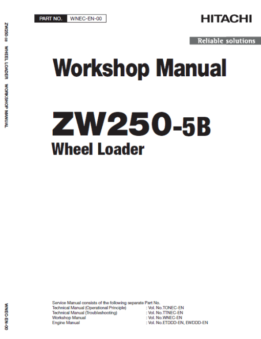 Hitachi ZW250-5B Wheel Loader Service Repair Manual