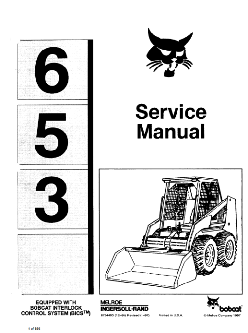 Bobcat 653 Skid-Steer Loader Service Manual