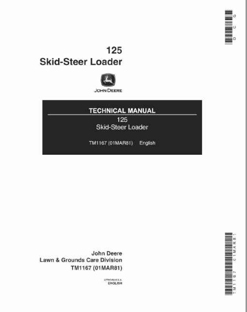 John Deere 125 Skid-Steer Loader Repair Technical Manual