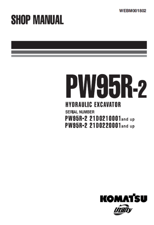 Komatsu PW95R-2 Excavator Service Manual