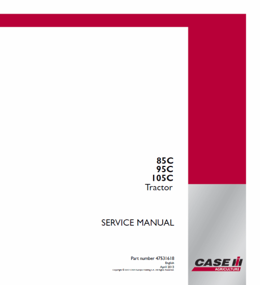 Case Farmall 85C, 95C, 105C, 115C Tractor Service Manual - Image 2