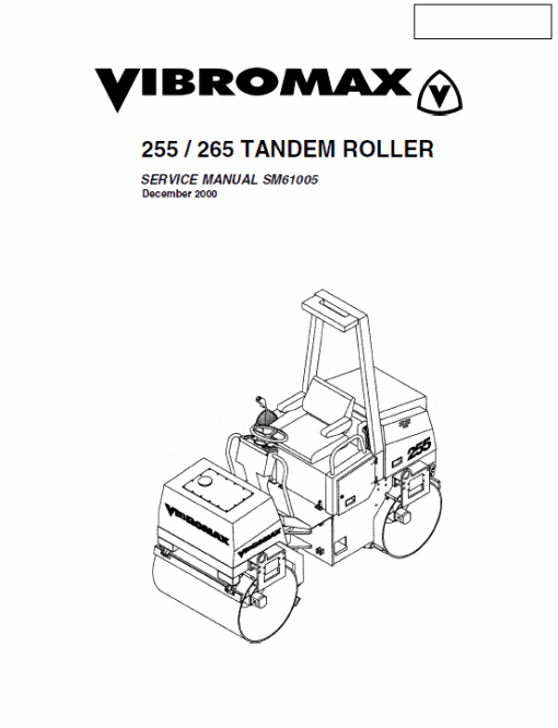 JCB Vibromax 255, 265 Tandum Roller Service Manual