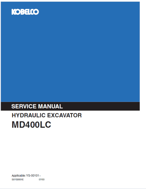 Kobelco MD400LC Excavator Service Manual