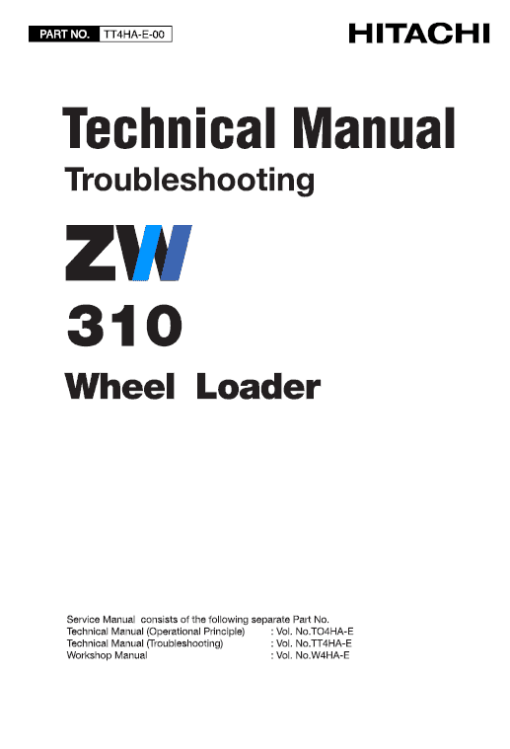 Hitachi ZW310 Wheel Loader Service Repair Manual - Image 2