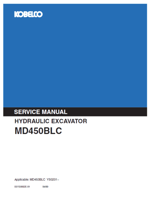 Kobelco MD450BLC Excavator Service Manual