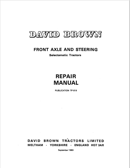 Case David Brown 770, 780, 880, 990, 1200 Implematic Tractor Service Manual