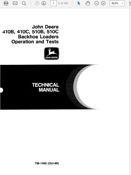 John Deere 410B, 410C, 510B, 510C Backhoe Loader Technical Manual - Image 2