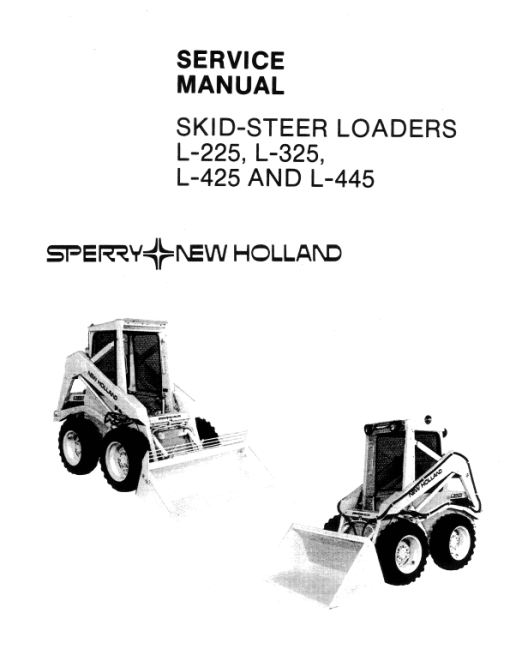 New Holland L225, L325, L425, L445 SkidSteer Service Manual