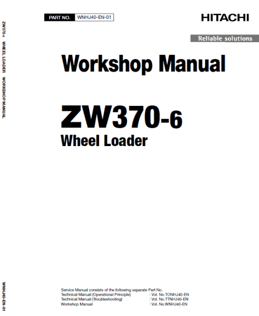 Hitachi ZW370-6 Wheel Loader Service Repair Manual