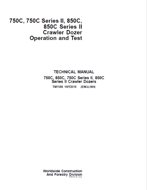 John Deere 750C, 750C Series II, 850C, 850C Series II Crawler Dozer Technical Manual - Image 2