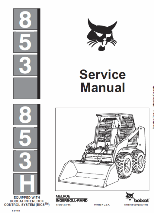 Bobcat 853 and 853H Skid-Steer Loader Service Manual - Image 4