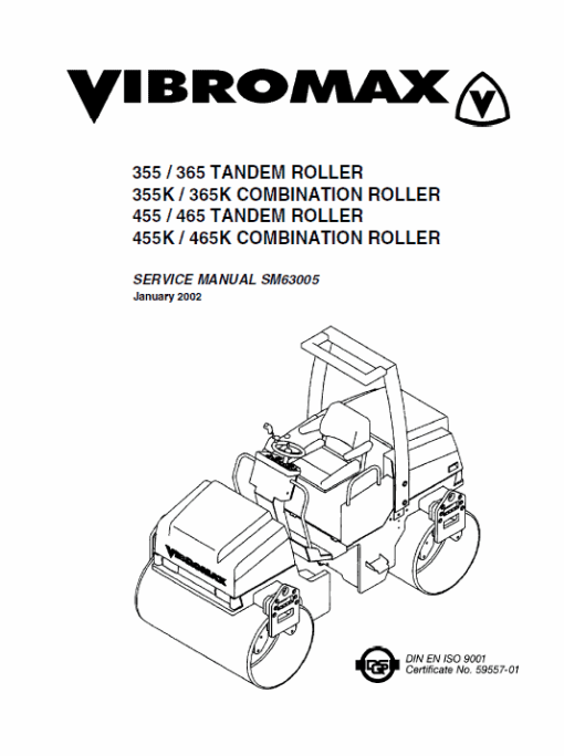 JCB Vibromax 355, 365, 455, 465 Tandum Roller Service Manual