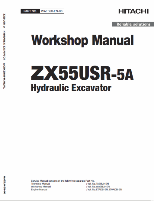 Hitachi ZX55USR-5A Excavator Service Repair Manual