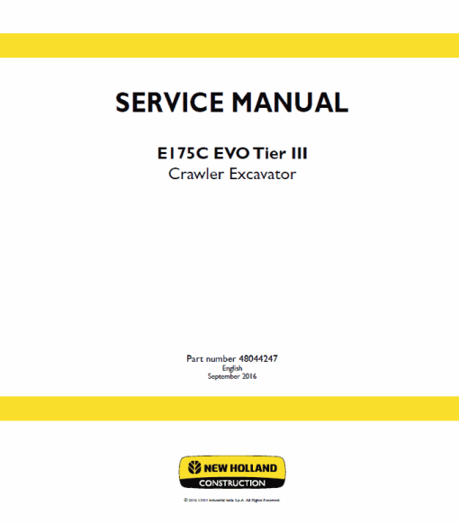 New Holland E175C Evo Excavator Service Manual - Image 2