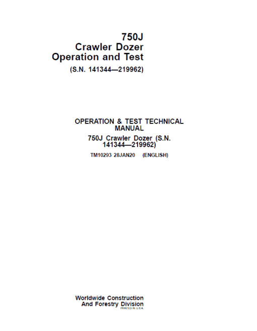 John Deere 750J Crawler Dozer Technical Manual (SN. from D141344-D219962) - Image 5