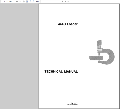 John Deere 444C Loader Repair Technical Manual (TM1227)