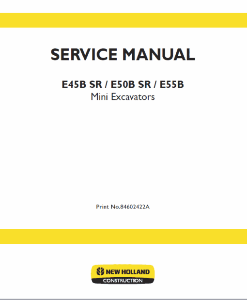 New Holland E45B SR, E50B SR, E55B Mini Excavator Service Manual - Image 2