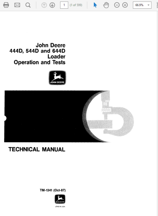 John Deere 444D, 544D and 644D Loader Technical Manual (TM1341) - Image 2