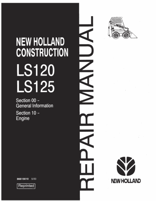 New Holland LS120, LS125 SkidSteer Service Manual