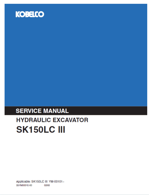 Kobelco SK150LC-III Excavator Service Manual