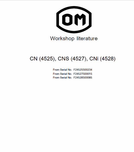 OM Pimespo TN Type 4526, CN Type 4525, CNS Type 4527 and CNI Type 4528 Workshop Manual - Image 2