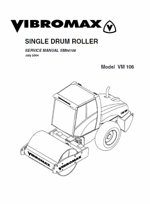 JCB Vibromax VM106 Single Drum Roller Service Manual