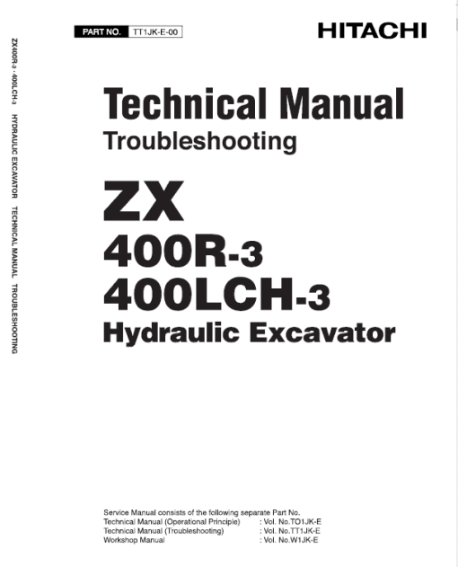 Hitachi ZX400R-3, ZX400LCH-3 Excavator Service Repair Manual