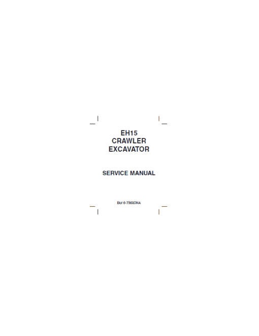 New Holland EH15 Excavator Service Manual