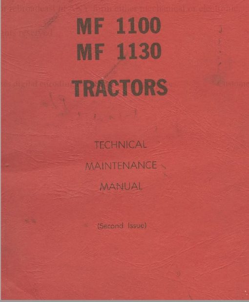 Massey Ferguson 1100, 1130 Tractor Service Manual