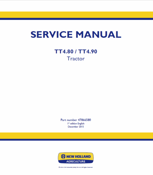 New Holland TT4.80, TT4.90 Tractor Service Manual