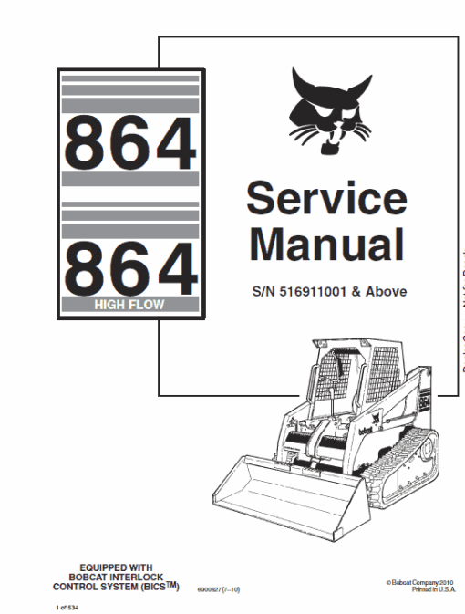 Bobcat 864 and 864H Skid-Steer Loader Service Manual - Image 3