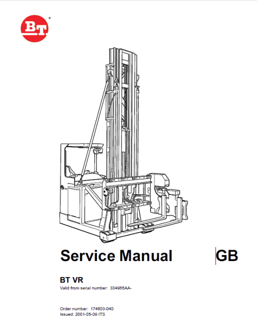 BT VR Vector Truck Repair Service Manual