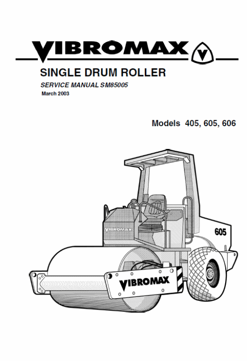 JCB Vibromax 405, 605, 606 Single Drum Roller Service Manual