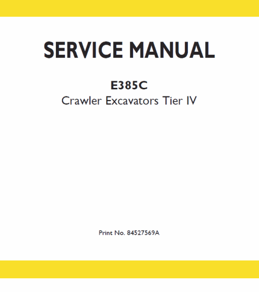 New Holland E385C Tier 4 Excavator Service Manual