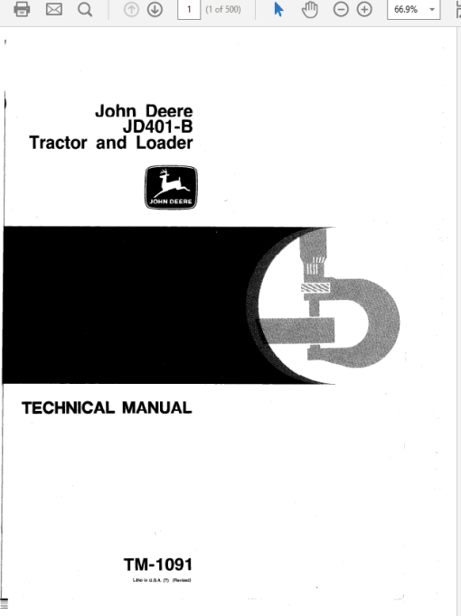 John Deere 401B Tractor and Loader Technical Manual (TM1091)