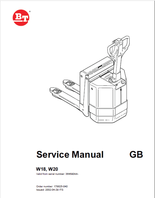 BT W18, W20 Pallet Truck Service Manual