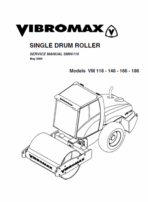 JCB Vibromax VM116,146,166,186 Single Drum Roller Service Manual