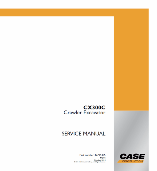 Case CX300C Excavator Service Manual