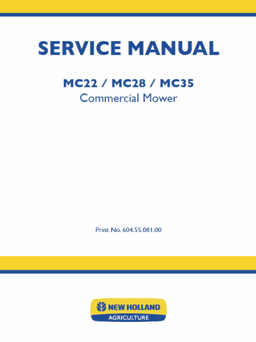 New Holland MC22, MC28, MC35 Mower Service Manual