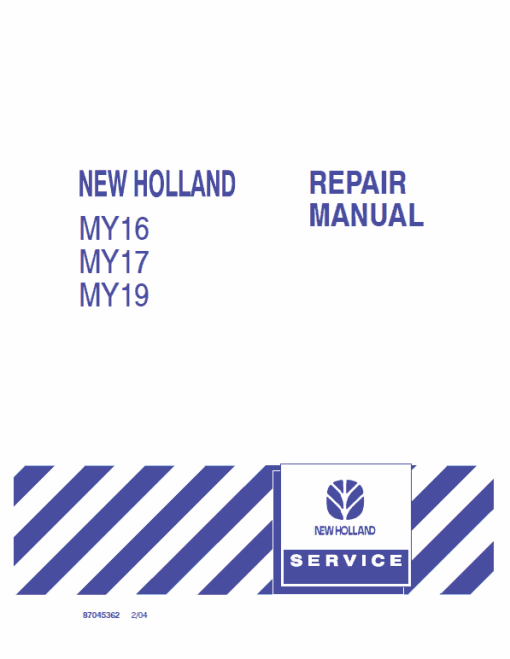 New Holland MY16, MY17, MY19 Mower Tractor Service Manual