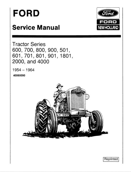 Ford 900, 901, 1801, 2000, 4000 Tractor Service Manual