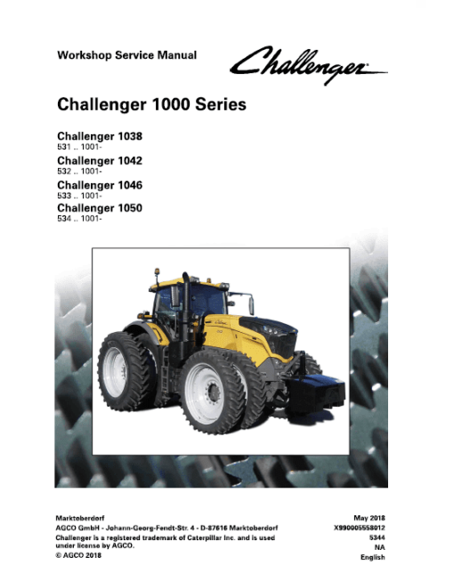 Challenger 1038, 1042, 1046, 1050 Tractor Service Manual