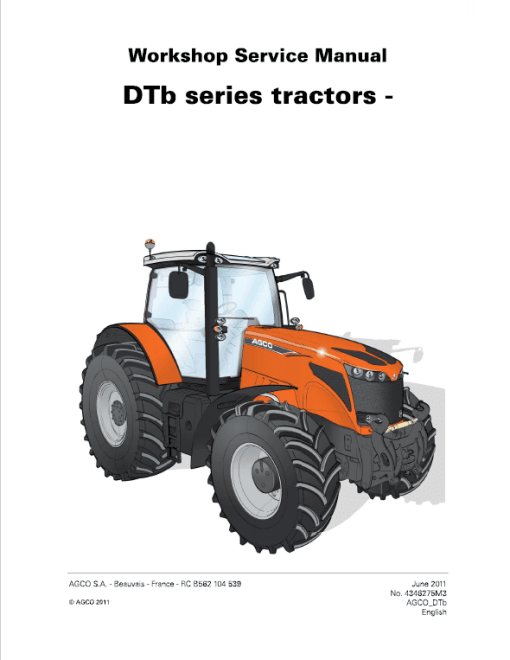 AGCO DT205B, DT225B, DT250B, DT275B, DT300B Tractor Service Manual