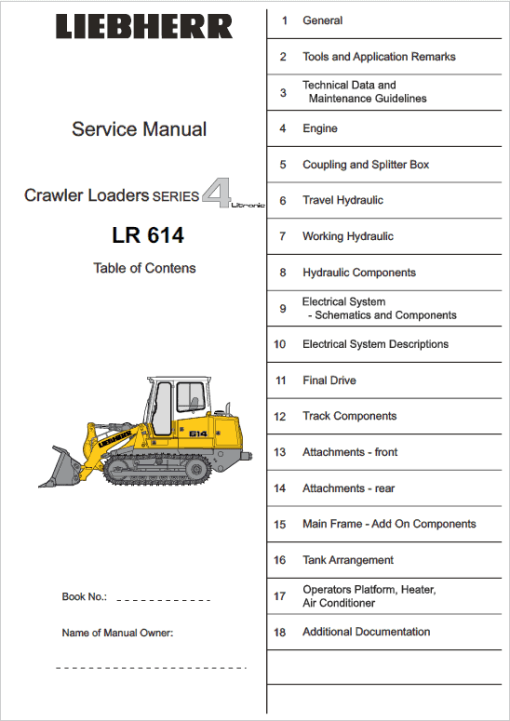 Liebherr LR 614 Crawler Dozer Repair Service Manual