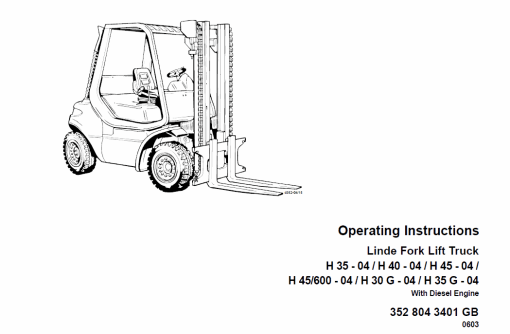 Linde Forklift Truck 352 Series H35, H40, H45 Repair Service Training Manual - Image 2