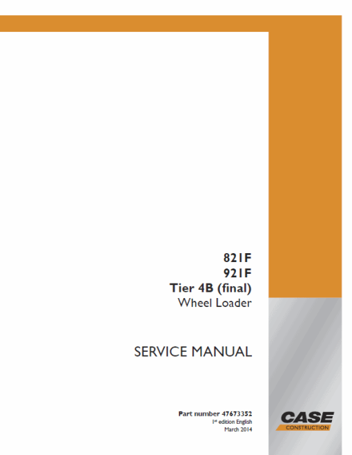 Case 821F, 921F Wheel Loader Service Manual